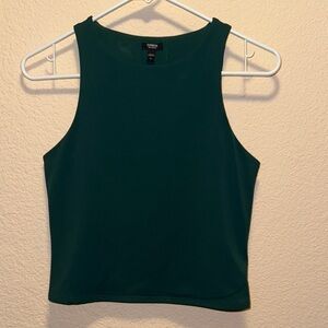 Express Forest Green Sleeveless Crop Top